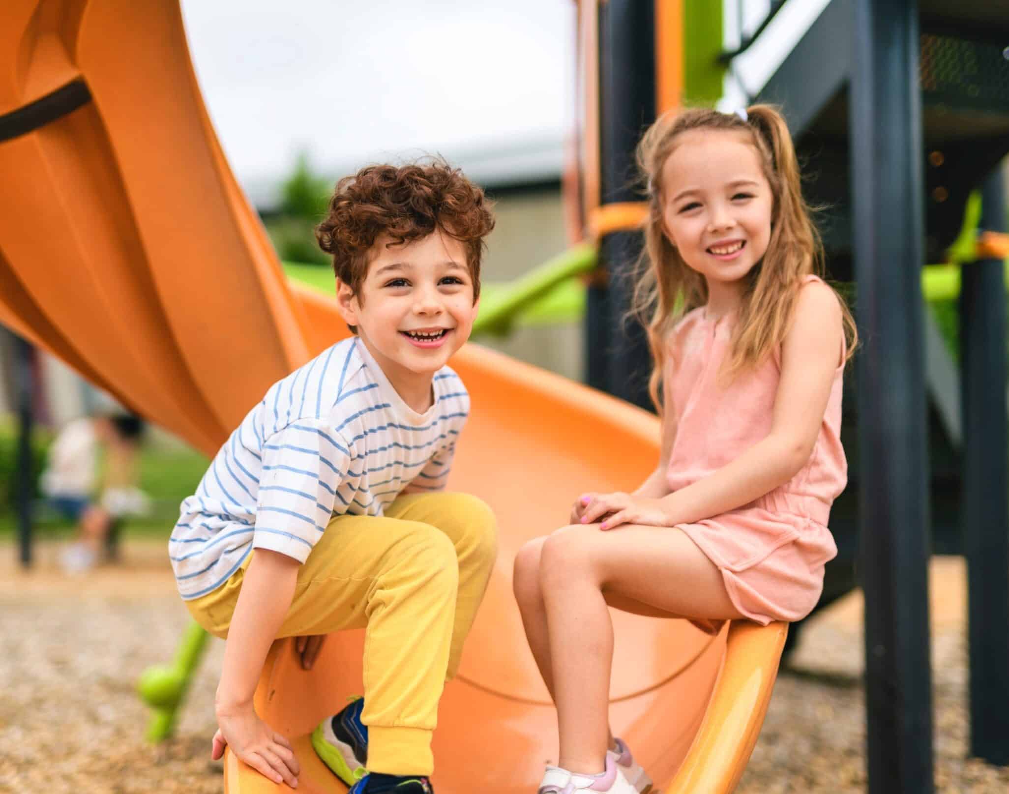 A,Happy,Kids,On,Playground,In,Summer,Season